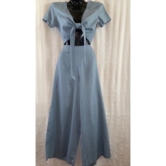 NEW W/Tags L’atiste Denim Chambray Pants Set, Size Small - Picture 5 of 9